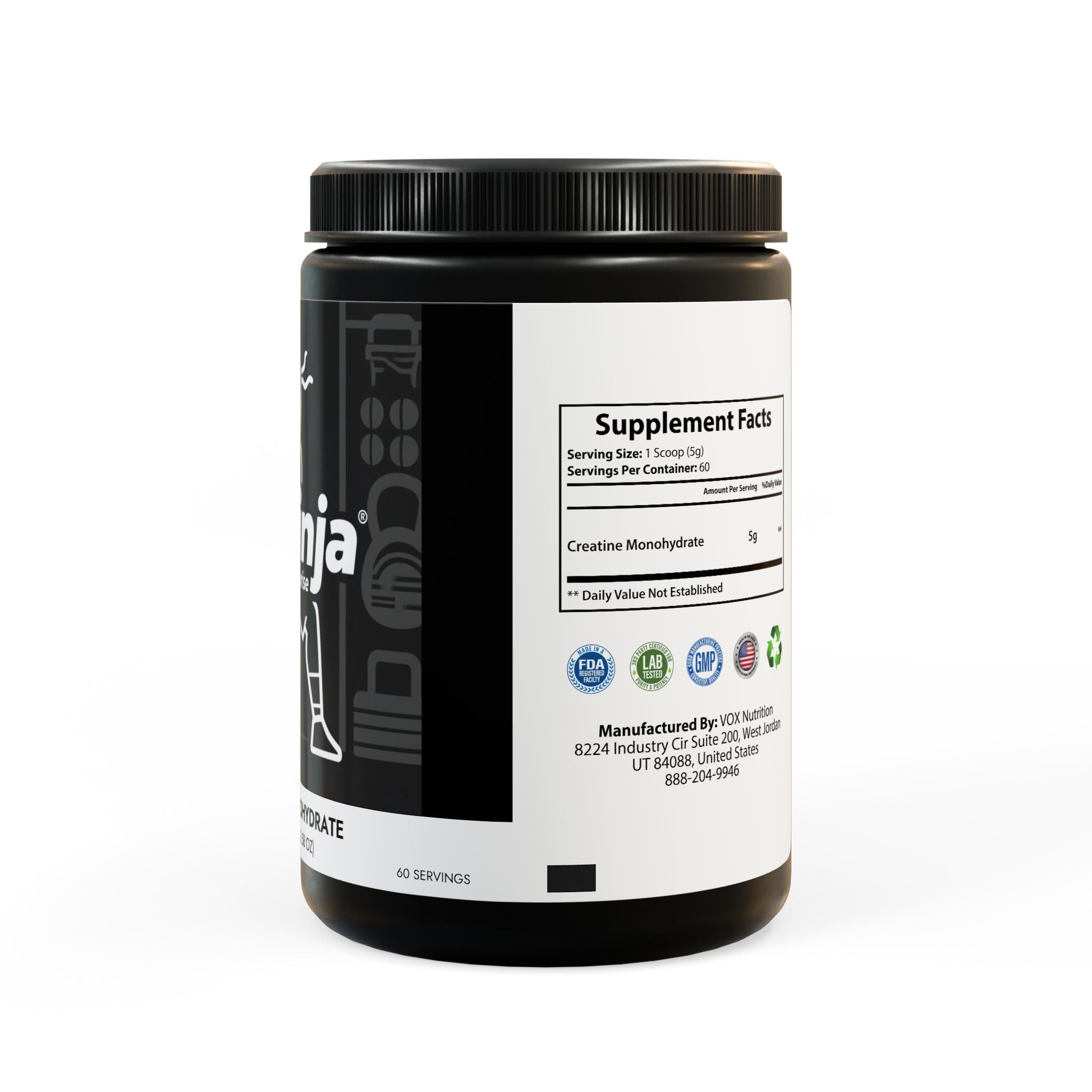 FitNinja Creatine Monohydrate Supplement (300g, 10.58oz)